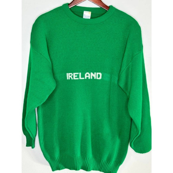 None Other - Unisex Vintage Made In Ireland "Ireland" Spellout Sweater Size 42 Large